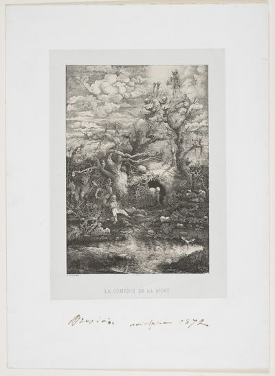 La Comedie de la Mort, 1854 door Rodolphe Bresdin